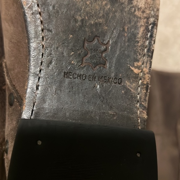 Real leather brown boots with buckles and studs up the back - Picture 7 of 7